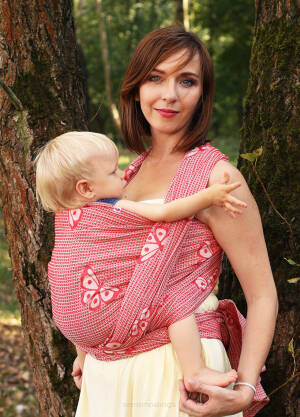 Jacquard baby wrap   Happy Butterfly Wine  r/s
