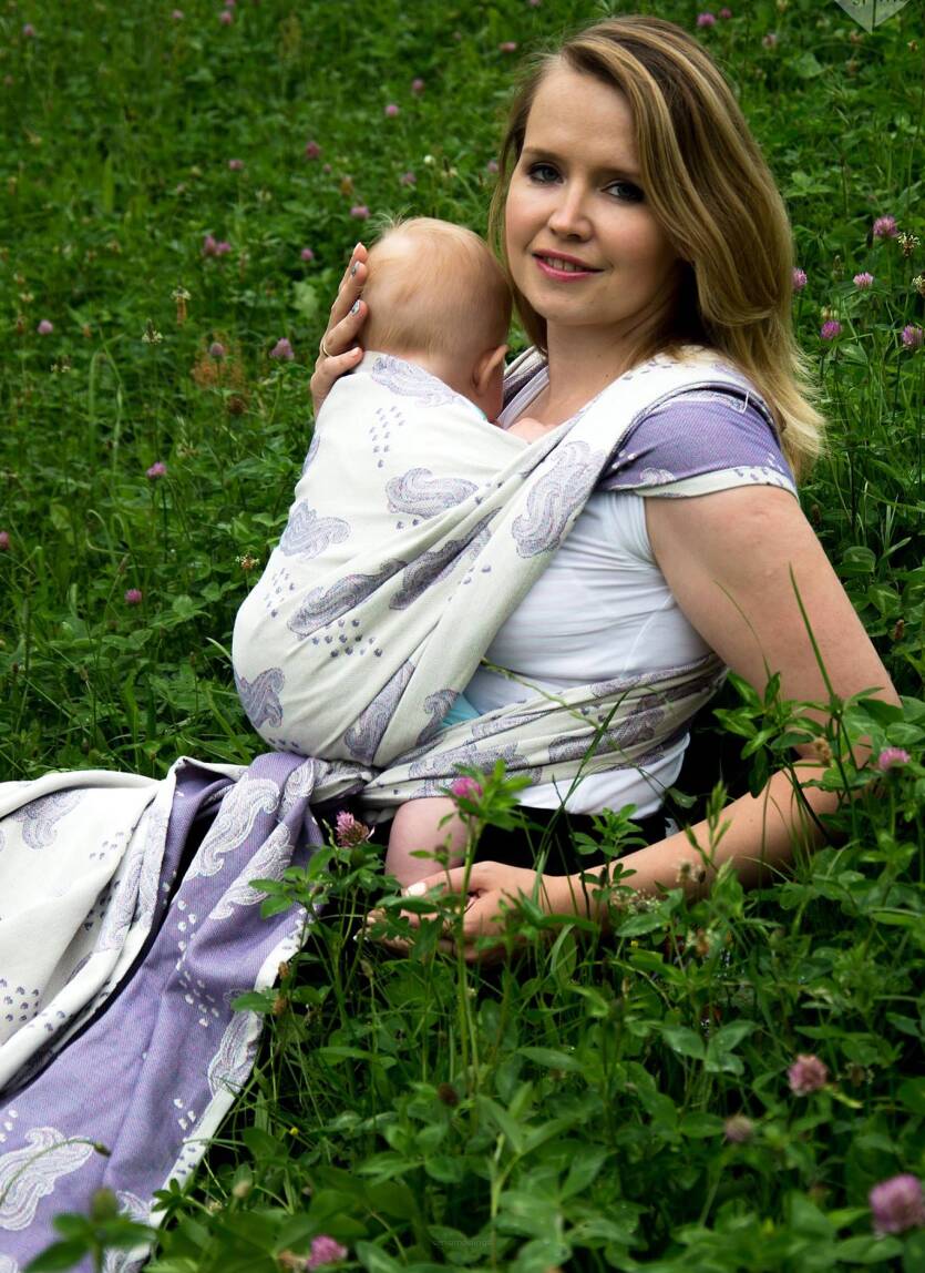 Baby Wrap Ring Sling RainKiss Wisteria