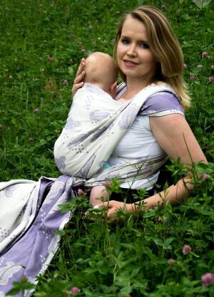 Baby Wrap Ring Sling RainKiss Wisteria