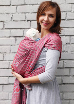 Jacquard baby wrap  Happy Butterfly Red  s.6