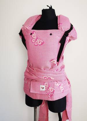 Freely grow hybrid. Baby carrier.Happy butterflies Pink.